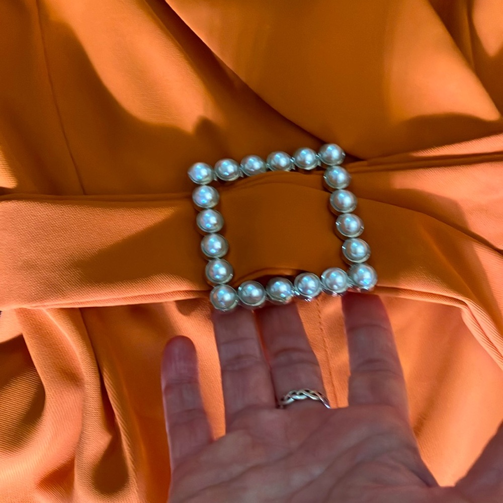 Elegant Orange Jumpsuit with Belted Waist - Picture 4 of 9